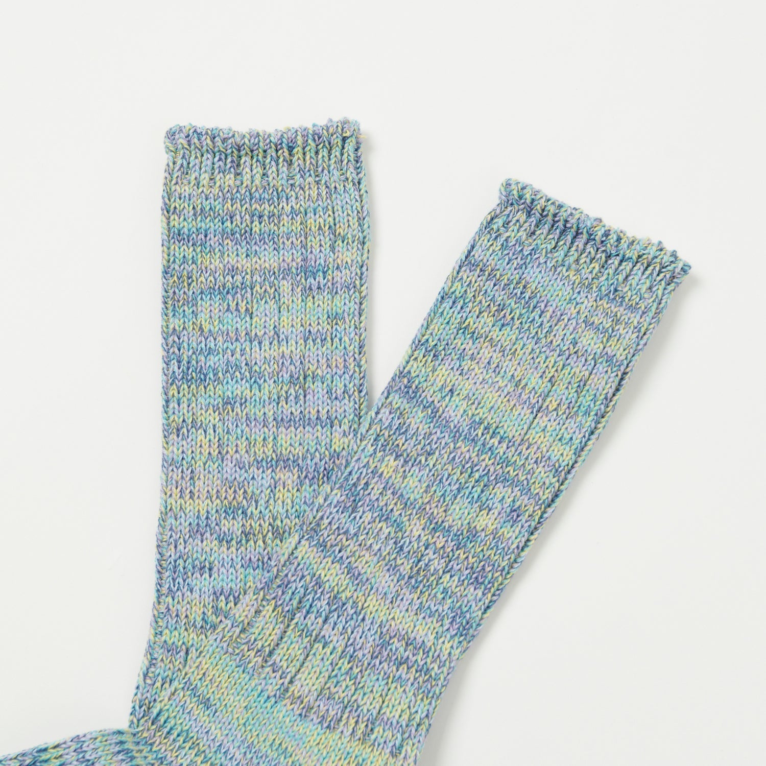 Anonymous Ism 5 Colour Mix Crew Sock - Sax