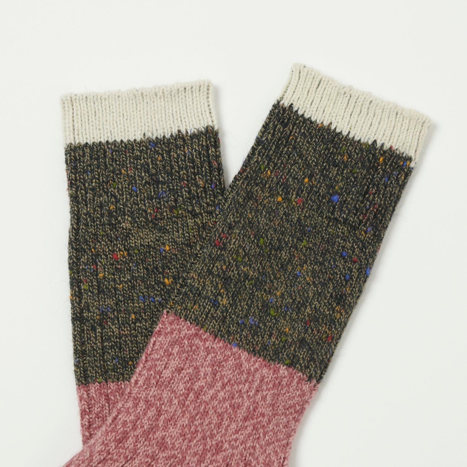 Patapaca Cosmic Tri Sock - Forest/Pink