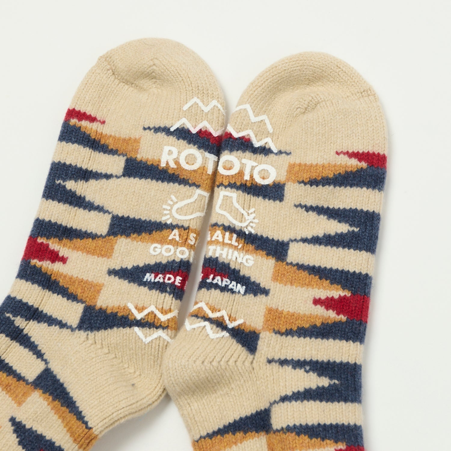 RoToTo Merino Lambs Wool 'Native' Room Sock - Ivory