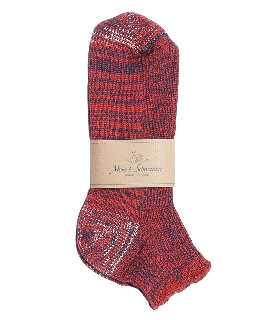 Merz b. Schwanen 274 Cotton Sneaker Sock - Navy/Red