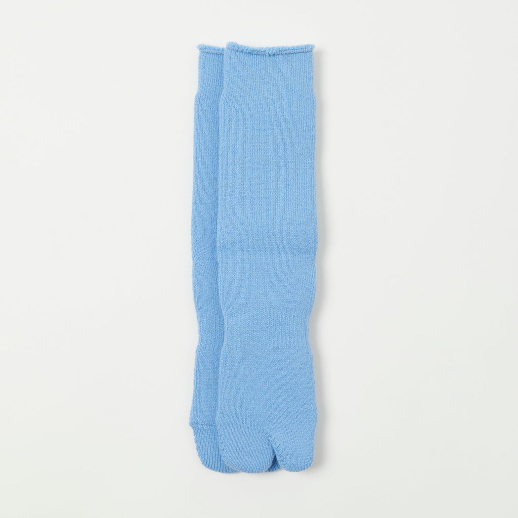 Nodal Brushed Pile Tabi Sock - Light Blue